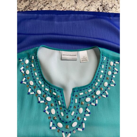 Alfred Dunner Womens Ombre Boho Tunic Top 12P Colorbblock Lagenlook - Picture 3 of 8